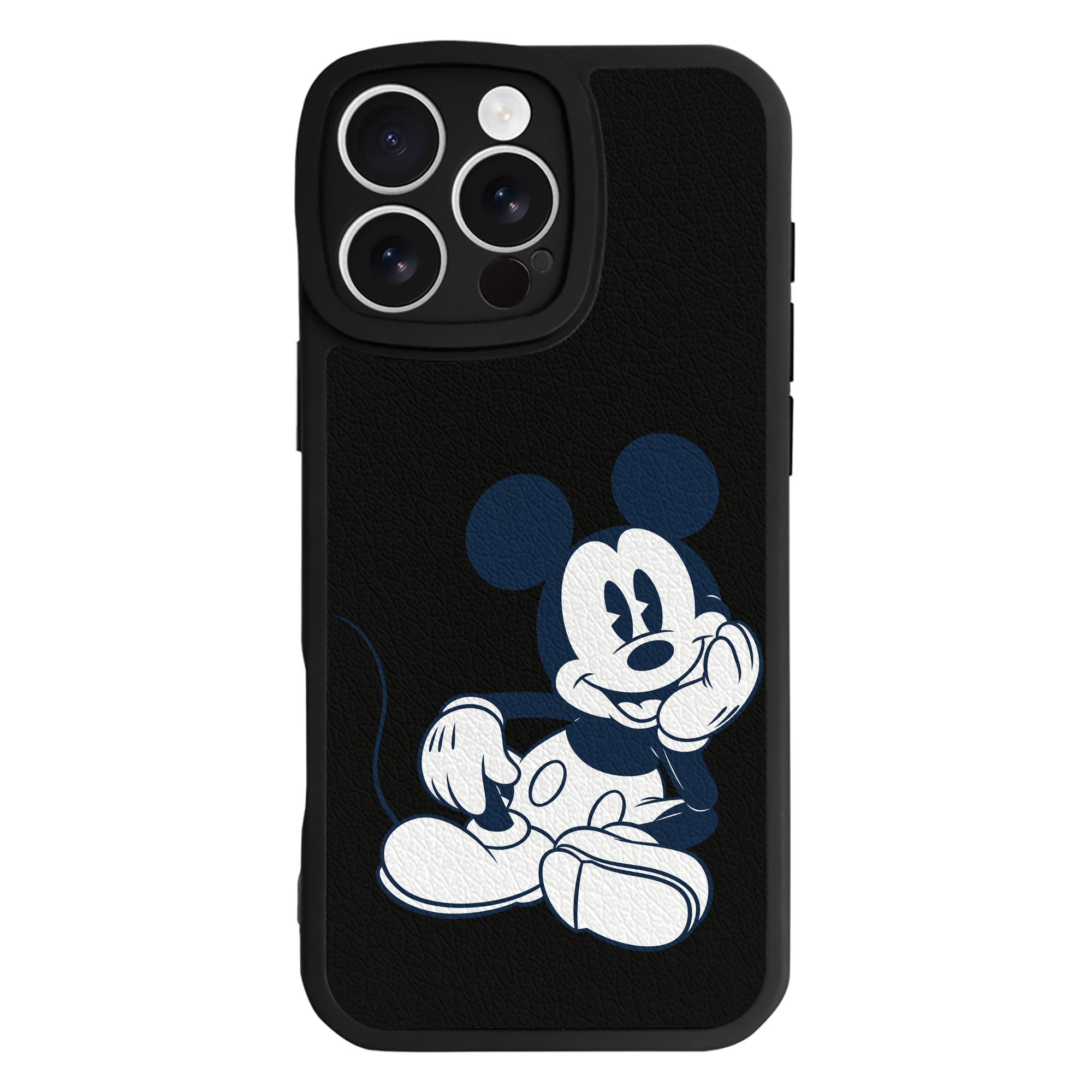 （画像用） ミッキーマウス Mickey Mouse 【iPhone 16シリーズ対応】シリコンスマホケース（レザー調） 材質：シリコン